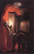 LA TOUR, Georges de Woman Catching Fleas oil painting on canvas